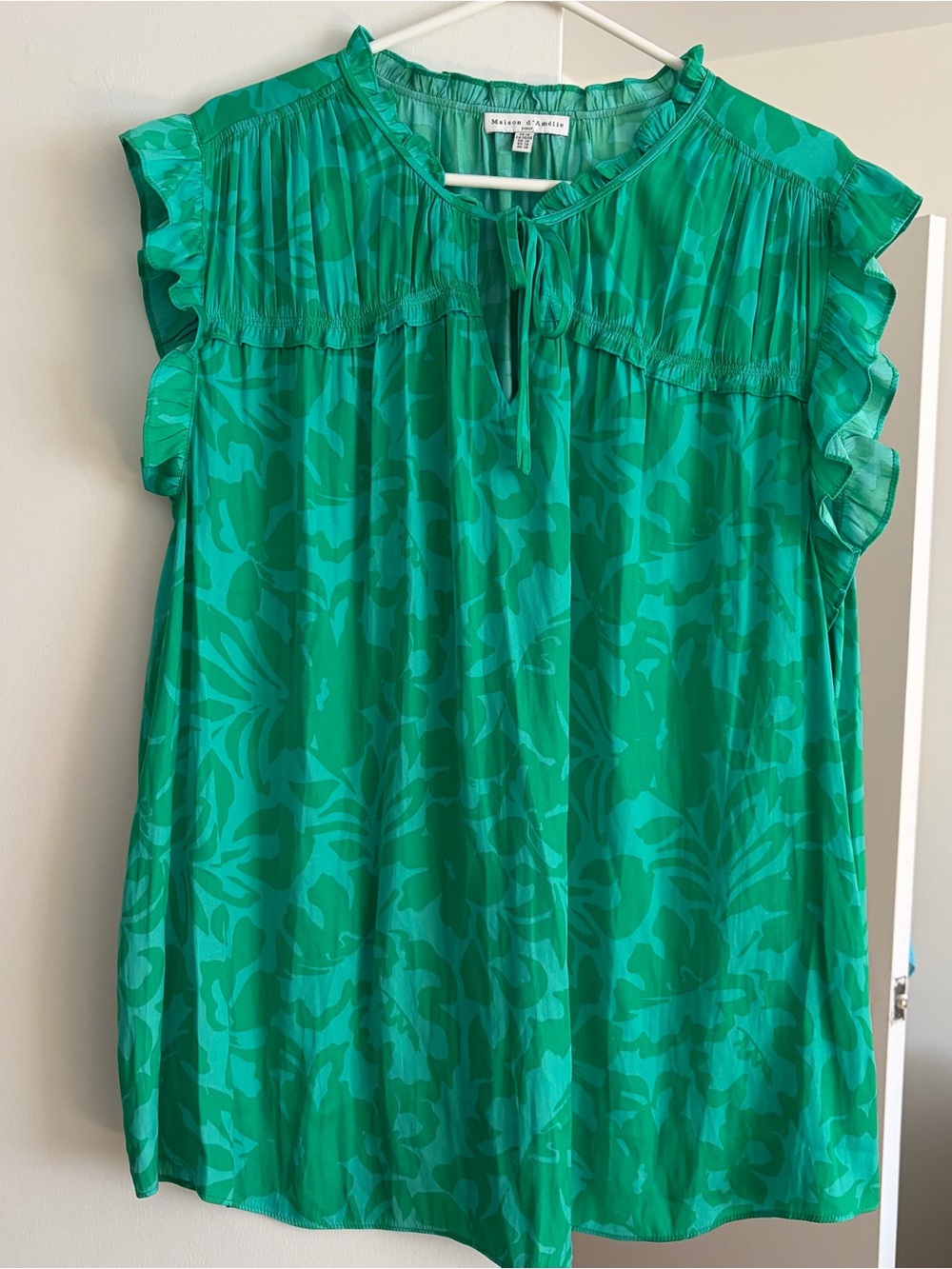 Maison Jules Ruffle Tie-Neck Lightweight Camisole Womens Plus Size 3X